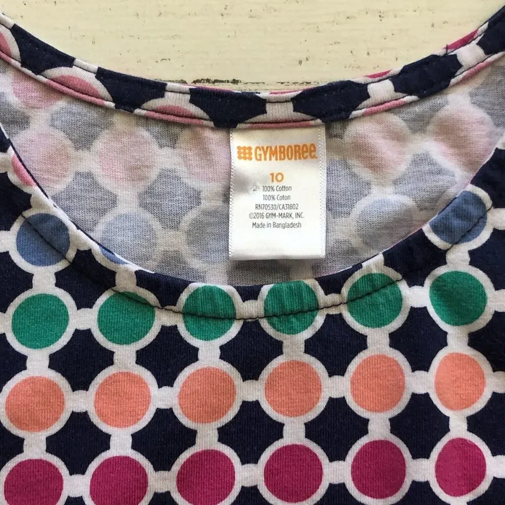 Gymboree Drop Waist Polka Dot Dress sz 10 EUC